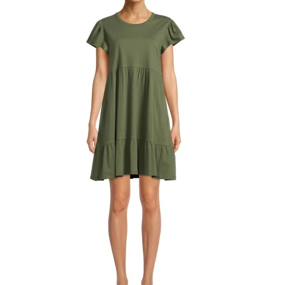 Time & Tru women’s short sleeve tiered knit dress
